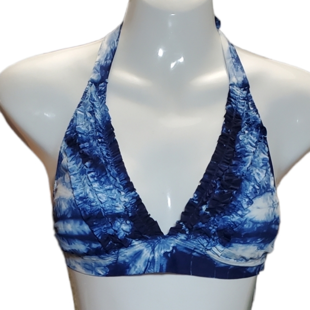 NEW LUCKY BRAND swimwear ruffled bikini top M